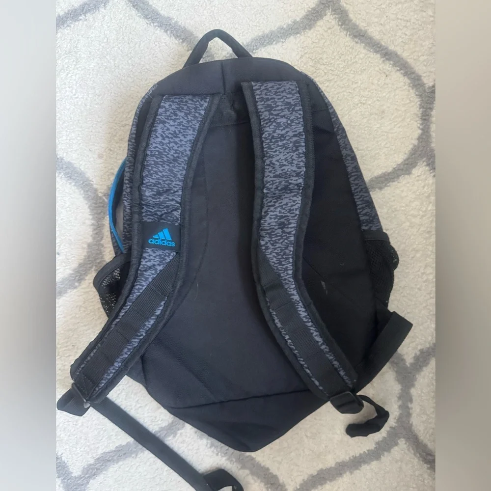 Adidas grey/blue sports soccer school backpack